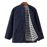 Salvaje JYCCH Chaquetas de Traje Tang de Invierno Abrigos Acolchados de algodón Hombres Grueso Cálido Uniforme de Tai Chi Manga Larga Ropa Tradicional China Tops, Chaqueta Ropa de Kung Fu Camisa