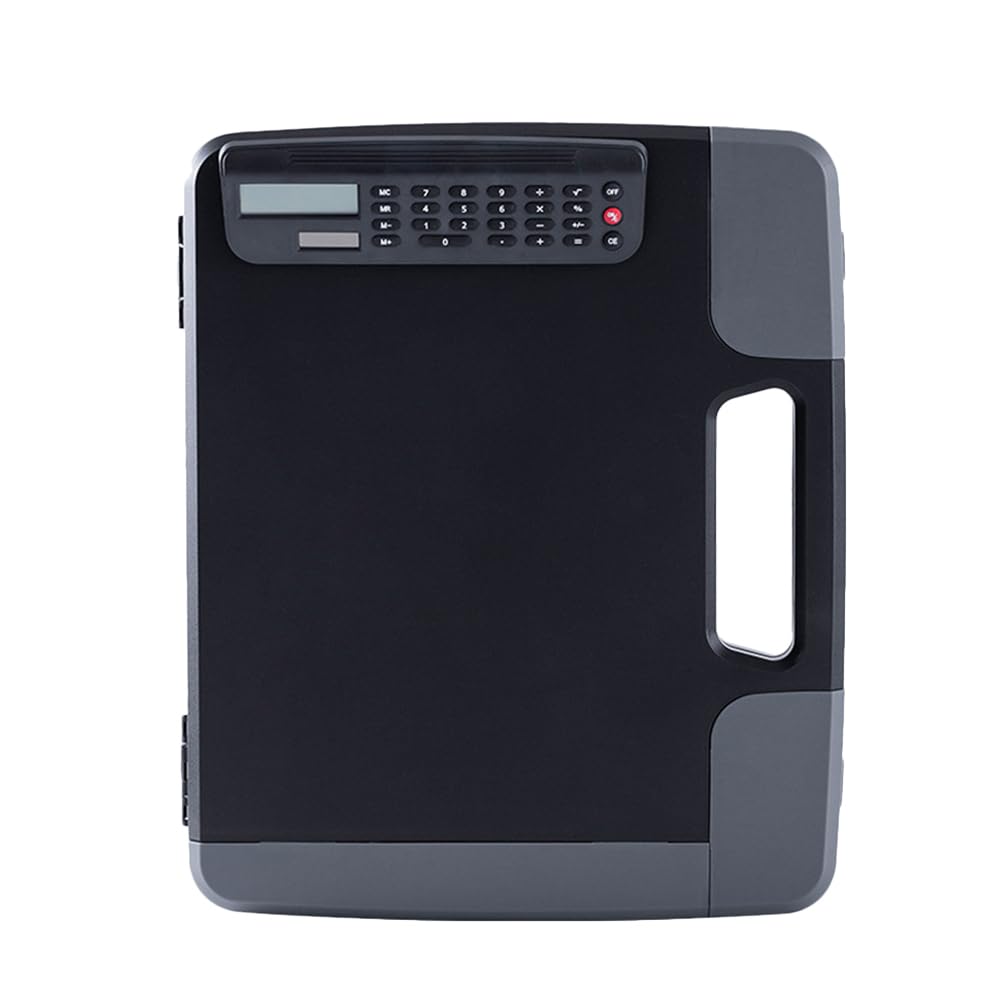 Cabilock A4 Files Box Document Clipboard Case with Calculator 14.40 X 12.08 X 2.63 Inches Office Organizer File Folder Box for Business and Study