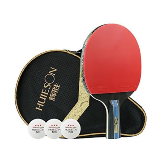 Raquete Classineta Carbono Profissional Tênis de Mesa Ping Pong Huieson 4 Estrelas + Raqueteira + 3 Bolas