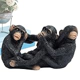 usefulbeauty Statue Singe Décor   Statuette Petite Table Singe Résine | Sculpture des Trois Singes pour Décoration Intérieur et Extérieur sur Table Étagère Balcon Jardin Bureau