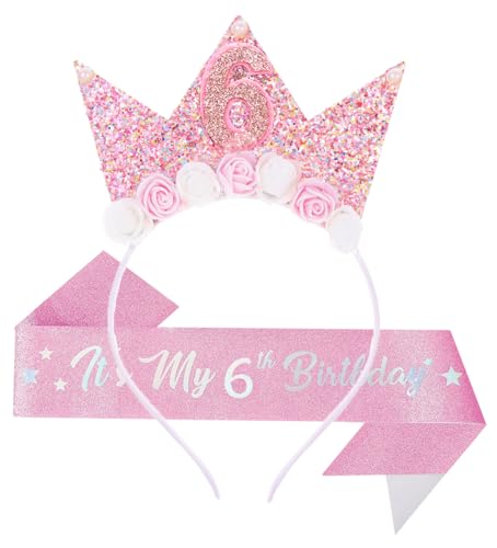 Birthday Tiara Crown with Sash for Party Decorations