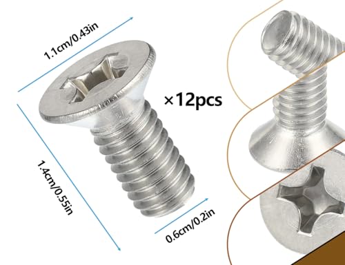 Emezddo 12 Stück Rotor Schrauben für Bremsscheiben Auto,Edelstahl Bremsscheibenschraube zur Befestigung,93600-06014-0H Screw,Kompatibel mit Honda Auto