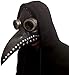 Máscara de Doctor Plaga de Látex, KEEHOM Pico de Pájaro de Nariz Larga Steampunk Disfraces de Halloween Cosplay, Costume para Adulto, Cinturón Ajustable, Negro