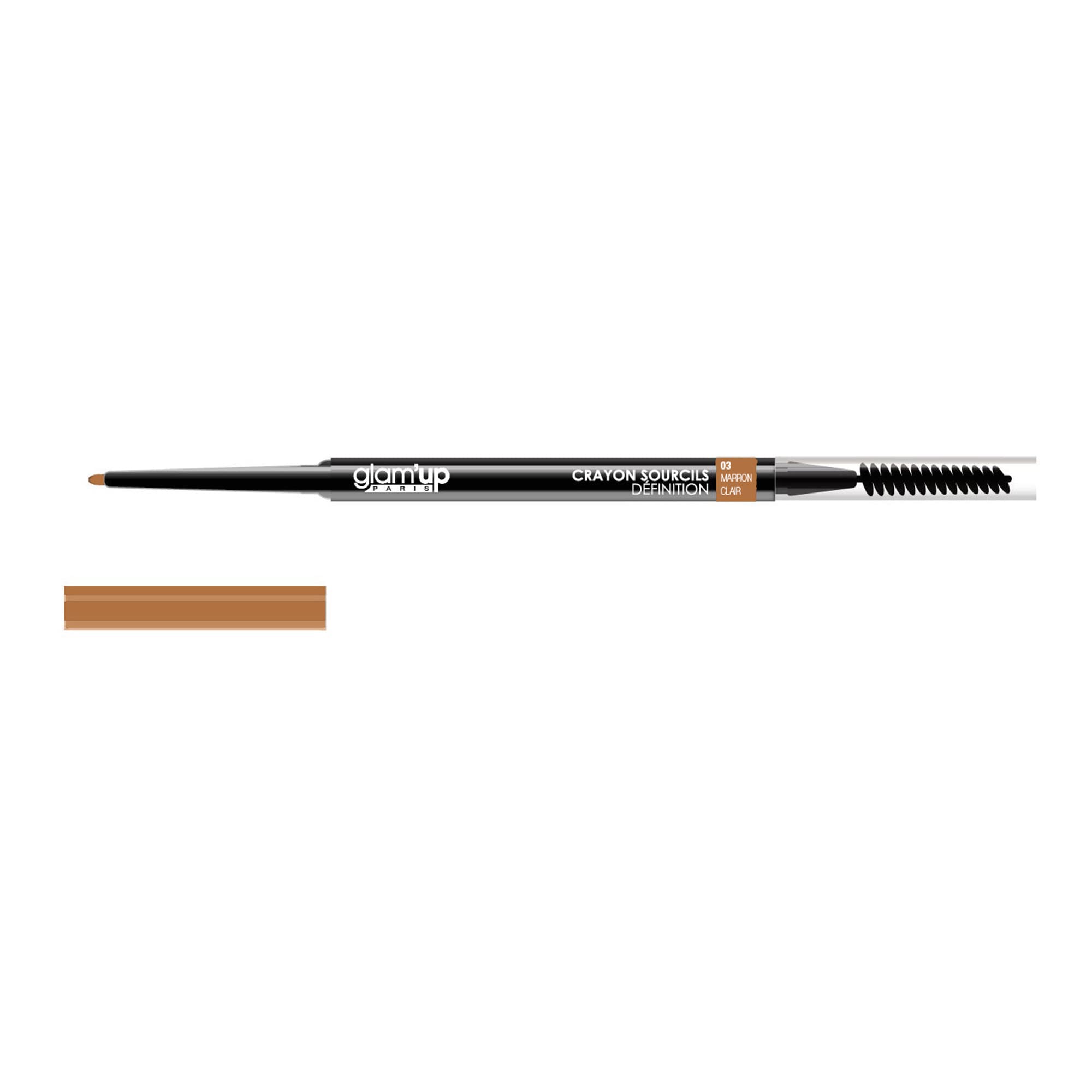 Definition Glam'Up Eyebrow Pencil with Brush Light Brown #3