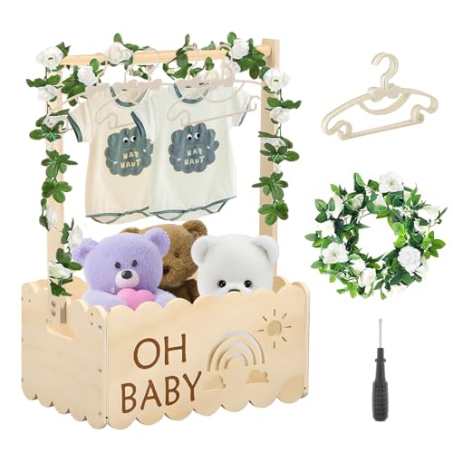 Armoire de caisse pour bébé en bois panier de rangement rose