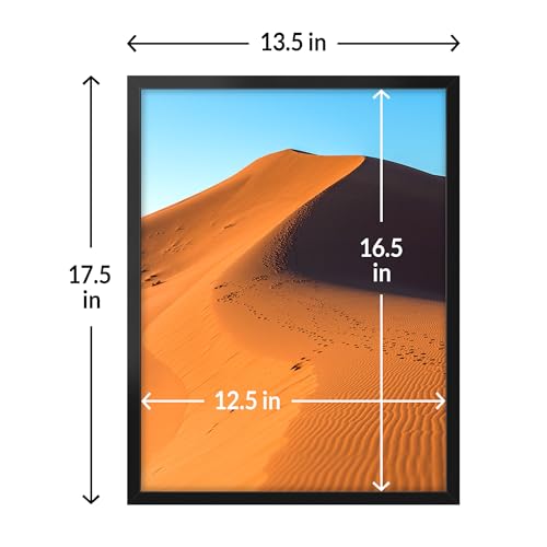 LaVie Home 13x17 Picture Frame for Wall Display, 13x17 Black Picture Frame with HD Plexiglas, 13 x 17 Poster Frame 1 Pack, Display Frame for Vertical or Horizontal, Classic Collection