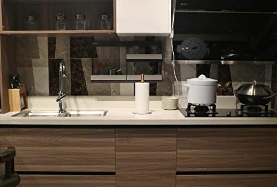 Marble Paper Towel Holder Copper Plated Paper Towel Holder with Marble Base (KZ33 - Bronze)