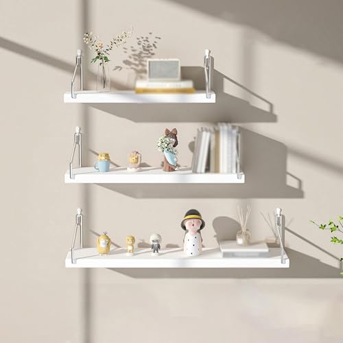 Wandregal Ohne Bohren�A�����t���[�e�B���O�V�F���t�A���Ղ̂Ȃ��B�ƃt�b�N�t���A�x�b�h���[���A�L�b�`���̑����p�A3�Z�b�g (30/40/50cm)