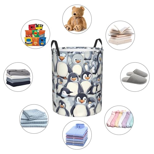 Panier à linge haut pingouins pour couverture de chambre
