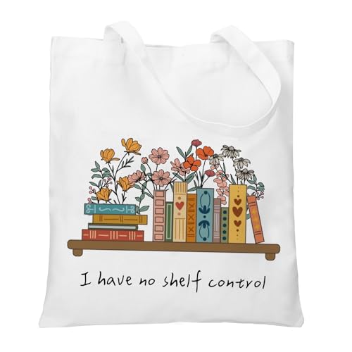 Book Lovers Gifts Bag, Double-sided Printing Canvas Book Tote For Women And Men, Book Party Gifts For Read Lovers -I Have No Shelf Contro Canvas Pouch