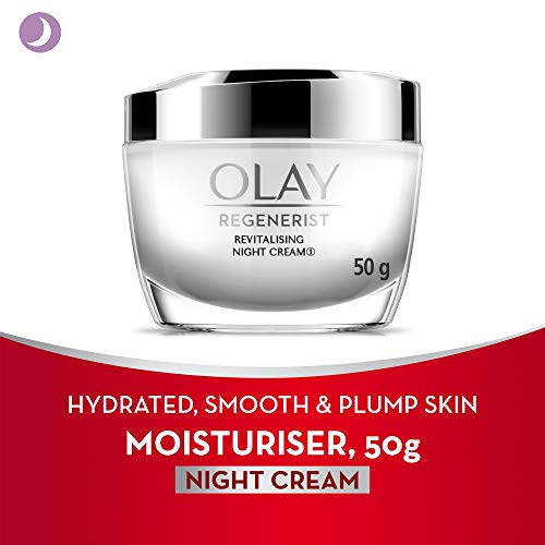 Image of Olay Night Cream Total Effects 7 in 1, Anti-Ageing Moisturiser, 50g & Olay Night Cream Regenerist Deep Hydration Light Cream, 50g