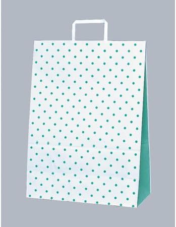 福助工業 紙手提げ袋 ラッピーバッグ No.1 水玉グリーン 1ケース 50個&times;3セット入 00178447