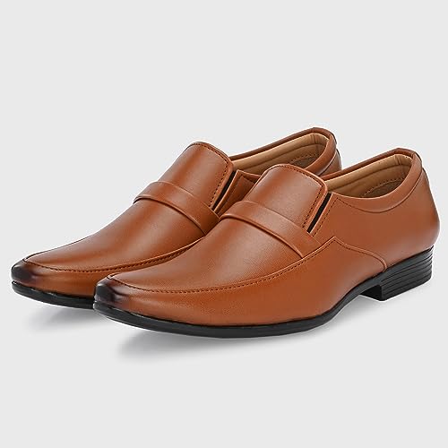 Image of Centrino Mens Formal Shoe |Slip-On Men's Formal Shoe | Stylish Non-Lace Design | Soft Cushioned Insole for Comfort | Perfect for Office & Formal Wear (64046)