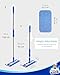 MR.SIGA Professional Microfiber Mop for Hardwood, Laminate, Tile Floor Cleaning, Stainless Steel Telescopic Handle - 3 Reusable Flat Mop Refills and 1 Dirt Removal Scrubber Included