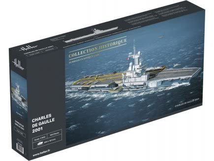 cavernedesjouets Maquette bateau : porte avion charles de gaulle 2001 - echelle 1/400-140 pieces - set collection historique + 1 carte tigre
