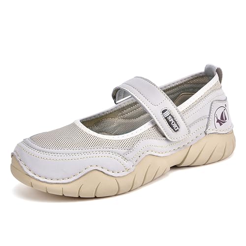 Women's Hollow Mesh Mary Jane Shoes Fashion Hand Stitching Lightweight Breathe Arch Support Non-Slip Sneakers Comfort Slip on Orthotic Casual Walking Shoes