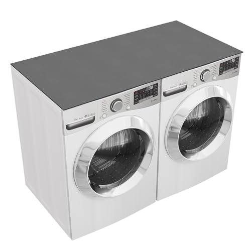 Kawaiita Washer and Dryer Covers for the Top, 54'' x 27'' Diatomaceous Anti-Slip Washing Machine Top Dust-Proof Cover, Quick Drying Washer and Dryer Top Protector Mat for Laundry Kitchen Home, Grey