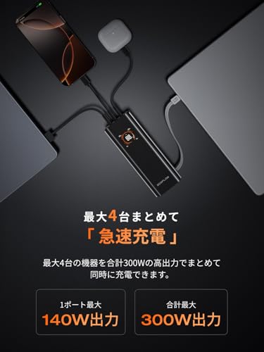 undefined EcoFlow RAPID Pro モバイルバッテリー 27650mAh 140W【大容量/高出力/USB-Cケーブル内藏/4台同時充電/急速充電/コンパクト/液晶ディスプレイ/過熱保護/機内持ち込み/旅行/出張/キャンプ】 (ブラック) の商品画像 6