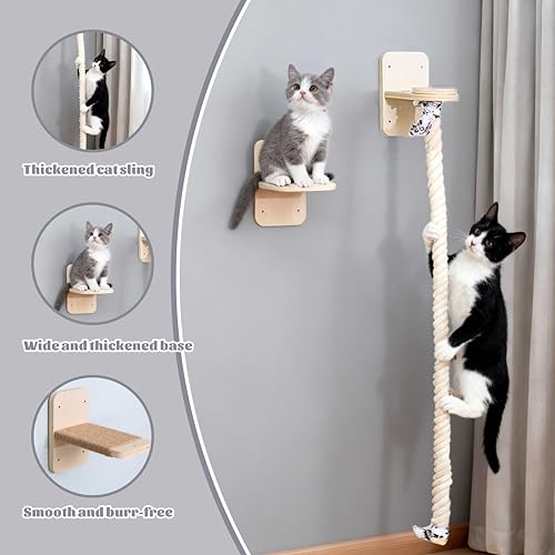 Rascador vertical de cuerda para gatos, montado en pared miniatura 2