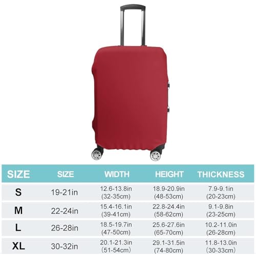Amaranth Red Luggage Cover, Elastic Luggage Protector Fits 19-32in Suitcases, Washable & Anti-Scratch Suitcase Cover for Men Women S2