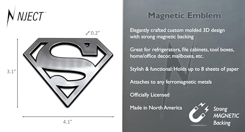 Imán decorativo grande Superman cromado DC Comics miniatura 4