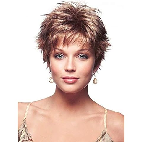 Lizzy Wig Color Expresso - Rene of Paris Wigs 3.5" Short Spiky Wispy Bangs Razor Layers Synthetic Average Cap Bundle MaxWigs Hairloss Booklet Cover
