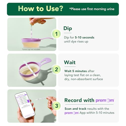 easyhome pdg test strips 5 pack - track ovulation insights with progesterone urine tests  at home fertility test for women with premom ovulation app - pdg pregnanediol glucuronide tests