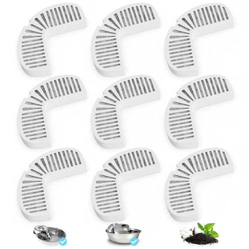 Cat Water Fountain Filters 9 Pack Replacement Filters for Ceramic & Stainless Steel Fountains Automatic Pet Fountain Dog Water Dispenser (9 Pack)
