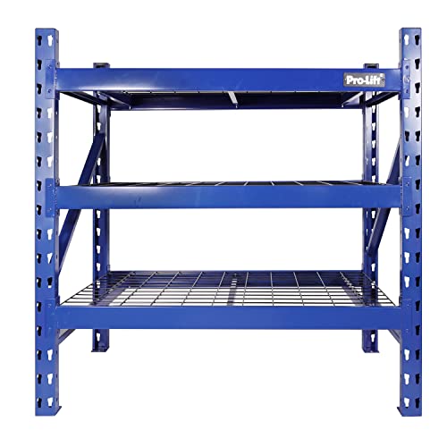 Pro-LifT Garage Storage Shelves - Heavy Duty 3-Tier Adjustable Metal Wire Shelving Units with 3000 lbs Total Capacity for Garage Basement Racking Organization - 48" H X 48" W X 24" D by Pro-LifT - Used condition - US$182.05
