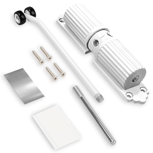 ドアクローザー - セーフティスプリングドアクローザ、調節可能な閉鎖ドアヒンジ - アルミニウム合金自動閉鎖ゲート ヒンジ用開き戸、フェンス、網戸、物置 (白い)