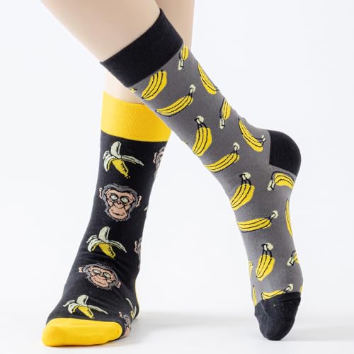 Image of 2 Pairs Cartoon Animal Crew Socks Fun Cotton Mid Calf Socks for Women