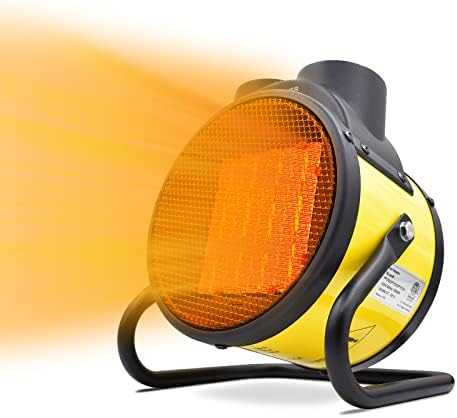 Electric Patio Heater - Greenhouse Fan, Heater Portable Space Heater, Adjustable Thermostat, for Greenhouse, Garage, Office, Workplace, PTC Fast Heating, Electric Ceramic Heaters,Metal Base