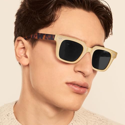 Image of CARFIA Acetate Polarized Sunglasses for Men UV400 Protection Classic Vintage Anti-Glare Lens Driving Outdoor Sun Glasses, CF31105
