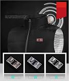 Męska i damska zimowa, nadająca się do prania, ciepła, podgrzewana kamizelka z 9 strefami grzewczymi do jazdy na nartach, wędrówek, polowań, biwakowania(Noir,S)