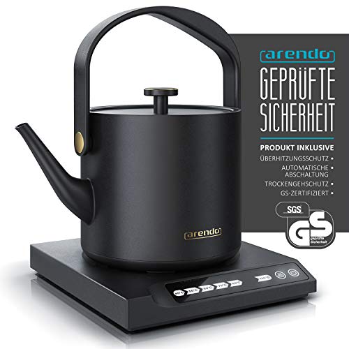 Arendo - Edelstahl Wasserkocher mit Temperatureinstellung - 40° bis 100° - Warmhaltefunktion 30 Minuten – 0,5 Liter… – Bild 3