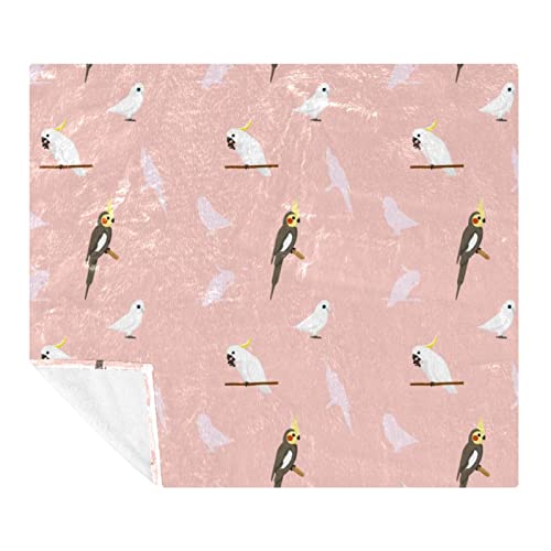 Couverture polaire microfibre perroquets 150x200 cm pour lit