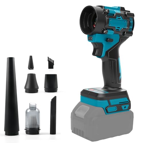 Pousseur à air sans fil et aspirateur portable 2 en 1 Compatible avec batterie Makita 18V (sans batterie), dépoussiéreur à air comprimé sans balais 150W,...