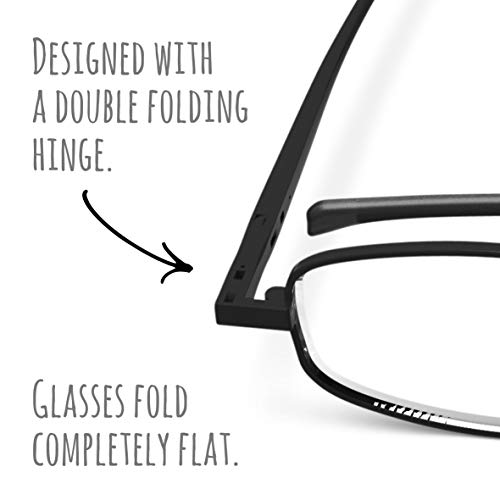 Compact Lenses Flat Folding-Reading Glasses Jet +1.54