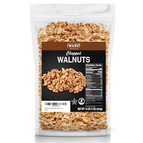 Image of Premium Raw Chopped Walnuts 16oz (1 lb) - 100% Natural, No-PPO, Non-GMO, Batch-Tested Gluten & Peanut Free, Kosher, Small Batch Quality