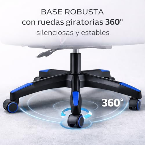 Silla Gaming Ergonómica Reclinable con Cojín Lumbar y Cervical | Altura Ajustable, Reposabrazos Acolchados, Ruedas 360° | Ideal para Oficina, Escritorio, Teletrabajo, Estudio, Juego, Ordenador