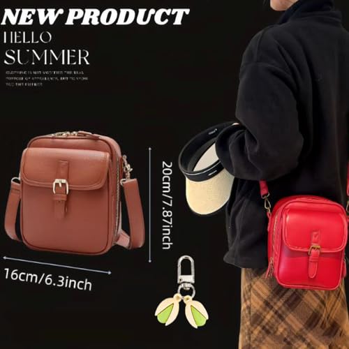 Collaboraten1 Sculpture Crossbody Leather Bag for Women, Anti-Theft Shoulder Purse with Built-in Wallet, Small Messenger Bag 7