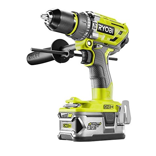 Ryobi 5133004391 Schlagbohrschrauber (18 V, Schlagbohrfunktion, 2X Akku 2,0 + 5,0 Ah, Schnellspannbohrfutter) R18PD7-252S