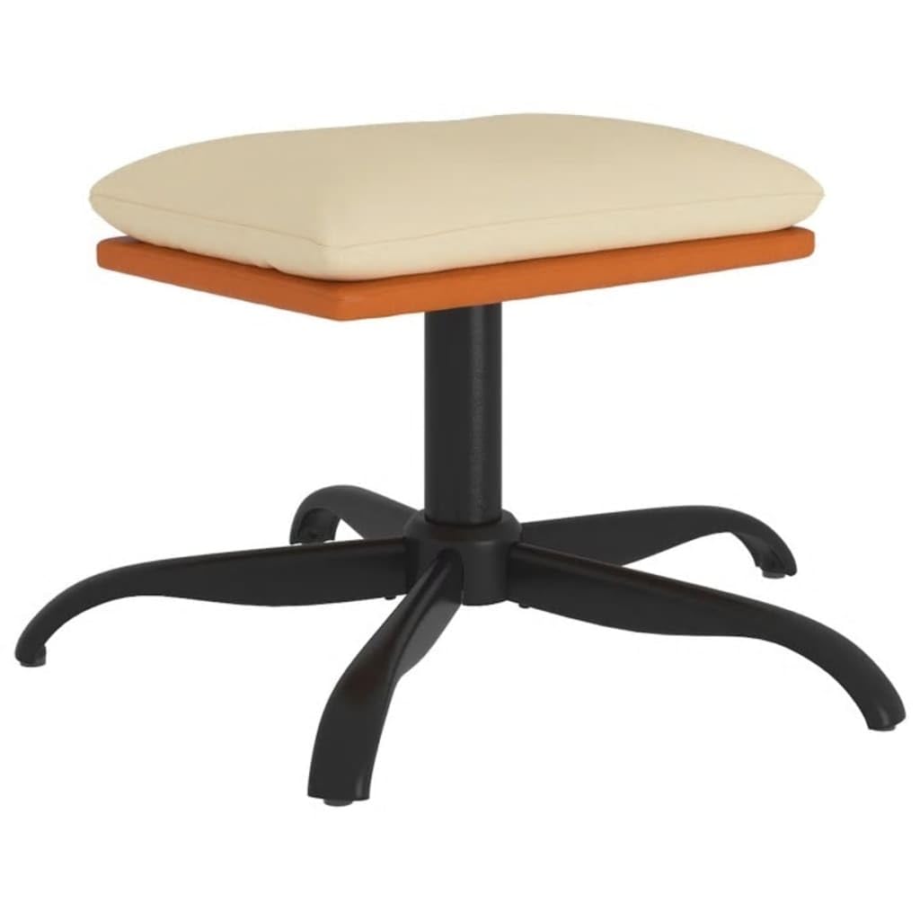 pouf poggiapiedi,pouf contenitore rotondo,Poggiapiedi Crema 60x60x39 cm in Tessuto e SimilpelleGeeignet für Wohnzimmer, Schlafzimmer, Bad