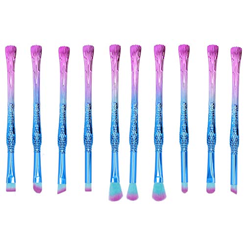 ZUUOZBYY 10 brochas de Maquillaje de Pelo Suave, portátil, Sombra de Ojos, Polvo Suelto, Colorete, Herramienta cosmética (M009)