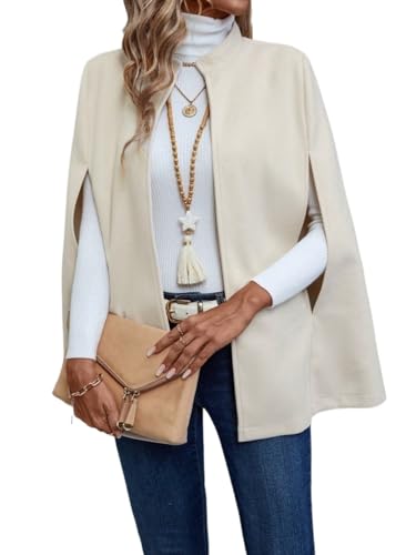 Women's 2024 Winter Fashion Coats Solid Color Elegant Knit Cape Coat