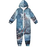 UMIRIKO Onesie Pajamas White Nine-tailed Fox Moonlight One-Piece Pajamas Jumpsuits 7-8 Years 202b5902