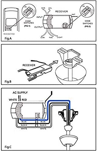 Universal Ceiling Fan Remote Control Kit With Dimmer For Ac 3-Speed Ceiling Fan Replacement For Hampton Bay Harbor Breeze Hunter Uc7078T Fan-Hd5 L3H2010Fanhd Rr7079T Chq7078T Fan28R Fan-Hd Kit #TOP2