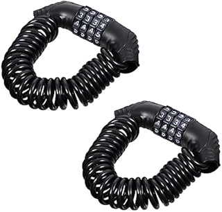 Bicycle Lock,Bike Password Lock 2pcs Helmet Lock Helmet Locks for Motorcycles Lightweight Password Lock Practical Bike Lock Anti Bicycles Lock Bold Steel Cable Bike Anti- Lock Black Helmet Lock