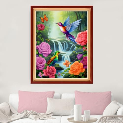 Image of Dimxvean Stamped Cross Stitch Kits,Cross Stitch Kits for Adults Beginners,Embroidery Kits Full Range of Cross Stitch Stamped Kits Needlepoint Kits Cross Stitch Patterns-Waterfall 16x20 inch