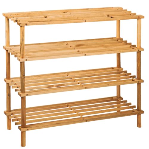 Nakloe - Zapatero madera - Zapatero - Organizador Zapatos - Estanteria zapatos - Mueble zapatero - Para recibidor, Pasillo, Dormitorio - Zapatero 4 escalones - Ancho 63 cm